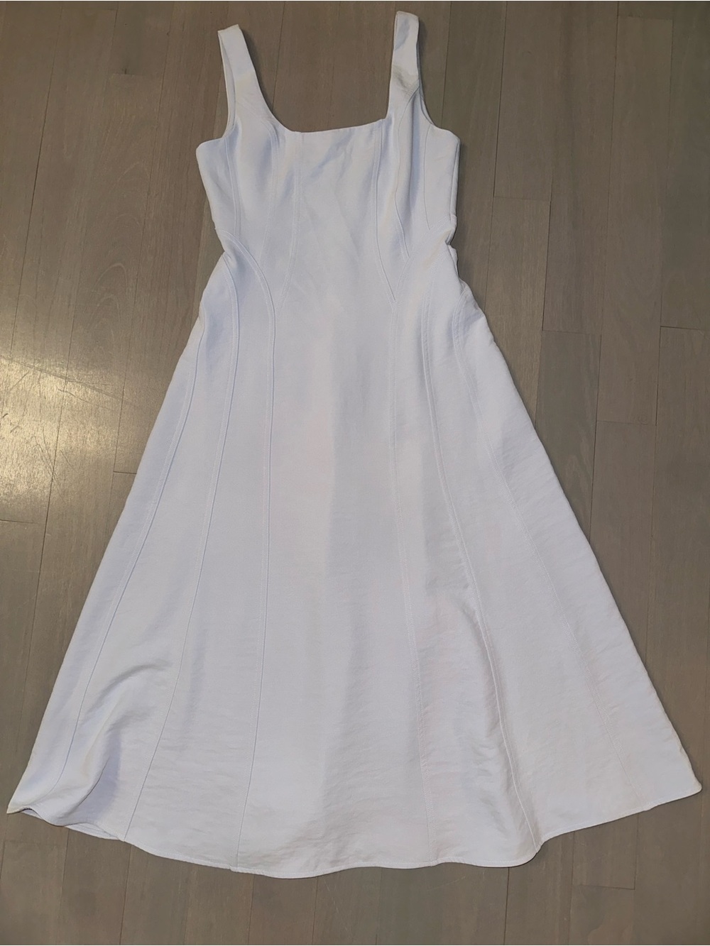Classic White A-Line Dress - Sleeveless Square Neck